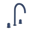 Mélangeur lavabo Nu pour version L 3 trous corps lisse poignée dôme bleu cobalt H 287 mm