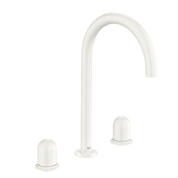 Mélangeur lavabo Nu pour version L 3 trous corps lisse poignée dôme blanc brillant H 287 mm
