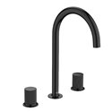 Mélangeur lavabo Nu pour version L 3 trous corps lisse poignées cannelées titanium black H 287 mm