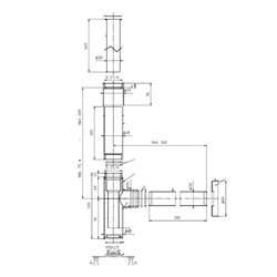 Siphon bouteille Totem lavabo/vasque 300 mm titanium black brossé