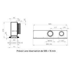 Diffuseur linéaire LSAR/AN + plénum isolé + piquage d'air neuf Ø125 mm