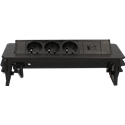 Bloc Pivotant 3 Prises + 2 ports USB type A et C TECH noir
