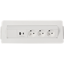 Bloc Pivotant 3 Prises + 2 ports USB type A et C TECH blanc
