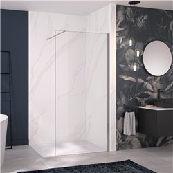 Panneau de douche renforcé Integra Essentiel+ 100x250 cm marbre mordoré - profilé blanc