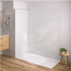 Panneau de douche renforcé Integra Essentiel 100x202 cm blanc satiné - profilé blanc