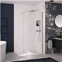 Panneau de douche renforcé Integra Premium 100x250 cm marbre mordoré - profilé blanc