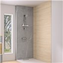 Panneau de douche renforcé Integra Design 100x250 cm marbre gris galet - profilé argent brillant