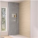 Panneau de douche renforcé Integra Premium 100x250 cm marbre gris galet - profilé argent brillant