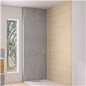 Panneau de douche renforcé Integra Essentiel+ 100x250 cm marbre gris galet - profilé argent brillant