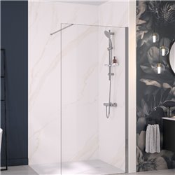 Panneau de douche renforcé Integra Design 100x250 cm marbre mordoré - profilé blanc