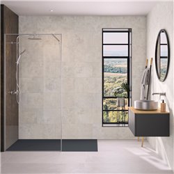 Panneau de douche Kinewall Design 125x202 cm Faïence pierre
