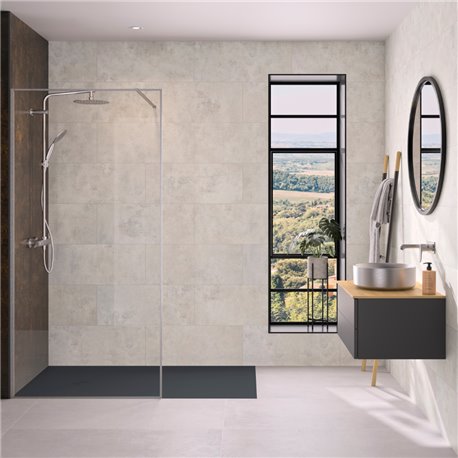 Panneau de douche Kinewall Design 100x202 cm Faïence pierre Panneau de douche Kinewall Design 100x202 cm Faïence pierre