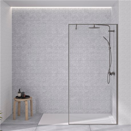 Panneau de douche Kinewall Design 125x202 cm Faïence 3D ciment Panneau de douche Kinewall Design 125x202 cm Faïence 3D ciment