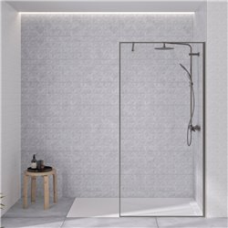 Panneau de douche Kinewall Design 100x202 cm Faïence 3D ciment