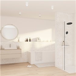 Panneau de douche Kinewall Design 100x202 cm Faïence tissé lin rosace