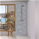 Panneau de douche Kinewall Design 125x202 cm Faïence tissé bleu rosace