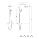 Colonne de douche Index-T Switch Chromée H 780-1130 mm 2 voies thermostatique