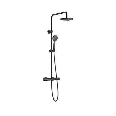 Colonne de douche Victoria-T noir mat H 800-1175 mm thermostatique