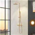 Colonne de douche Aquadiva thermostatique Or brossé
