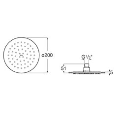 Pomme de douche Round Raindream Ø 200 mm Chromé