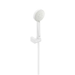 Douchette Stella 100/3 Ø 100 mm avec support articulé et flexible PVC satiné 1,70 m 3 fonctions 8 L/min blanc mat