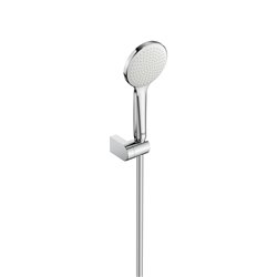 Douchette Sensum Round 110/1 Ø 110 mm avec support articulé et flexible PVC satiné 1,70 m 6 L/min chromé