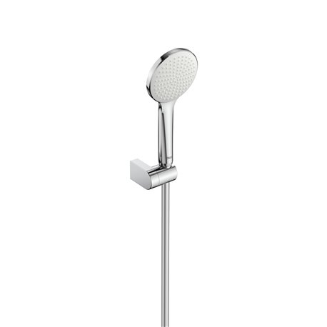 Douchette Sensum Round 110/1 Ø 110 mm avec support articulé et flexible PVC satiné 1,70 m 6 L/min chromé