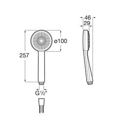 Douchette Stella 100/1 Ø 100 mm 1 fonction 6 L/min chromé