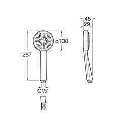 Douchette Stella 100/3 Ø 100 mm 3 fonctions  8 L/min Blanc mat