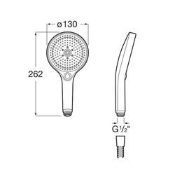 Douchette Plenum Round 130/3 Ø 130 mm avec 3 fonctions  8 L/min Rose Gold