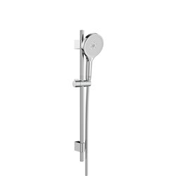 Ensemble de douche Plenum Round 130/3 Ø 130 mm avec barre coulissante 700 mm et flexible PVC satiné 1,70 m chromé