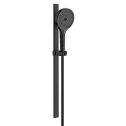 Ensemble de douche Plenum Round 130/3 Ø 130 mm avec barre coulissante 700 mm et flexible PVC satiné 1,70 m noir mat