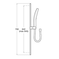 Ensemble de douche Plenum Round 130/3 Ø 130 mm avec barre coulissante 700 mm et flexible PVC satiné 1,70 m blanc mat