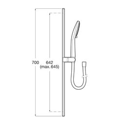 Ensemble de douche Sensum Round 130/3 Ø 130 mm avec barre coulissante 700 mm et flexible PVC satiné 1,70 m 3 fonctions noir mat