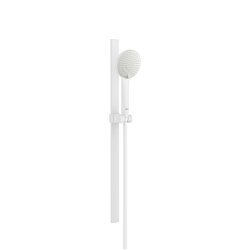 Ensemble de douche Sensum Round 130/3 Ø 130 mm avec barre coulissante 700 mm et flexible PVC satiné 1,70 m 3 fonctions blanc mat
