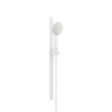 Ensemble de douche Sensum Round 130/3 Ø 130 mm avec barre coulissante 700 mm et flexible PVC satiné 1,70 m 3 fonctions blanc mat