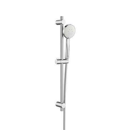 Ensemble de douche Stella 100/3 Ø 100 mm avec barre coulissante 700 mm et flexible 1,70 m 3 fonctions chromé