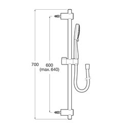 Ensemble de douche Stella 100/3 Ø 100 mm avec barre coulissante 700 mm et flexible 1,70 m 3 fonctions chromé