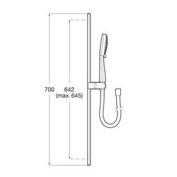 Ensemble de douche Stella 100/3 Ø 100 mm avec barre coulissante 700 mm et flexible 1,70 m 3 fonctions noir mat