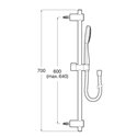 Ensemble de douche Stella 100/1 Ø 100 mm avec barre coulissante 700 mm et flexible 1,70 m chromé