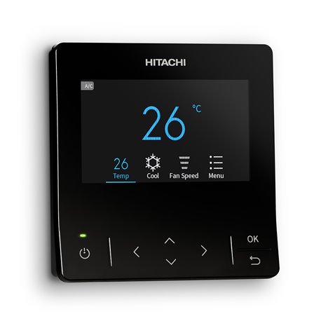 Contrôleur Couleurs Design filaire noir pour unité de climatisation Hitachi