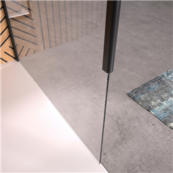 Mât fixation plafond noir mat pour verre 6 ou 8 mm