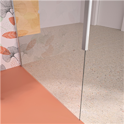 Mât fixation plafond chromé pour verre 6 ou 8 mm