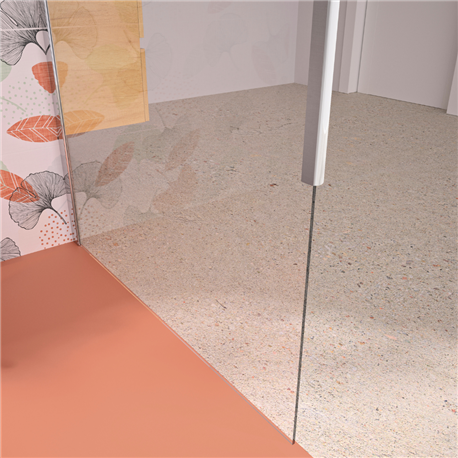 Mât fixation plafond chromé pour verre 6 ou 8 mm