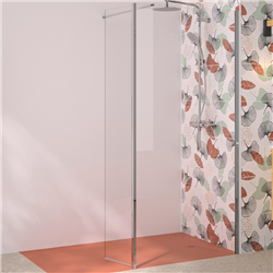 Volet pivotant de douche Solo 6+ transparent 35 cm pour paroi walk-in Solo 6+ chromé