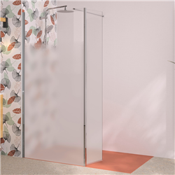 Volet pivotant de douche Solo 6+ gauche sérigraphie Cosmos 35 cm pour paroi walk-in Solo 6+ chromé