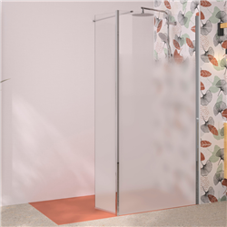 Volet pivotant de douche Solo 6+ droite sérigraphie Cosmos 35 cm pour paroi walk-in Solo 6+ chromé