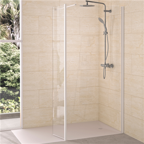 Volet pivotant de douche Solo 6+ transparent 35 cm pour paroi walk-in Solo 6+ Blanc Volet pivotant de douche Solo 6+ transparent 35 cm pour paroi walk-in Solo 6+ Blanc