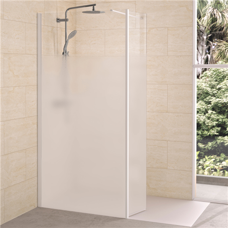 Volet pivotant de douche Solo 6+ gauche sérigraphie Cosmos 35 cm pour paroi walk-in Solo 6+ Blanc Volet pivotant de douche Solo 6+ gauche sérigraphie Cosmos 35 cm pour paroi walk-in Solo 6+ Blanc