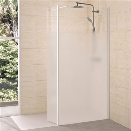 Volet pivotant de douche Solo 6+ droite sérigraphie Cosmos 35 cm pour paroi walk-in Solo 6+ Blanc Volet pivotant de douche Solo 6+ droite sérigraphie Cosmos 35 cm pour paroi walk-in Solo 6+ Blanc